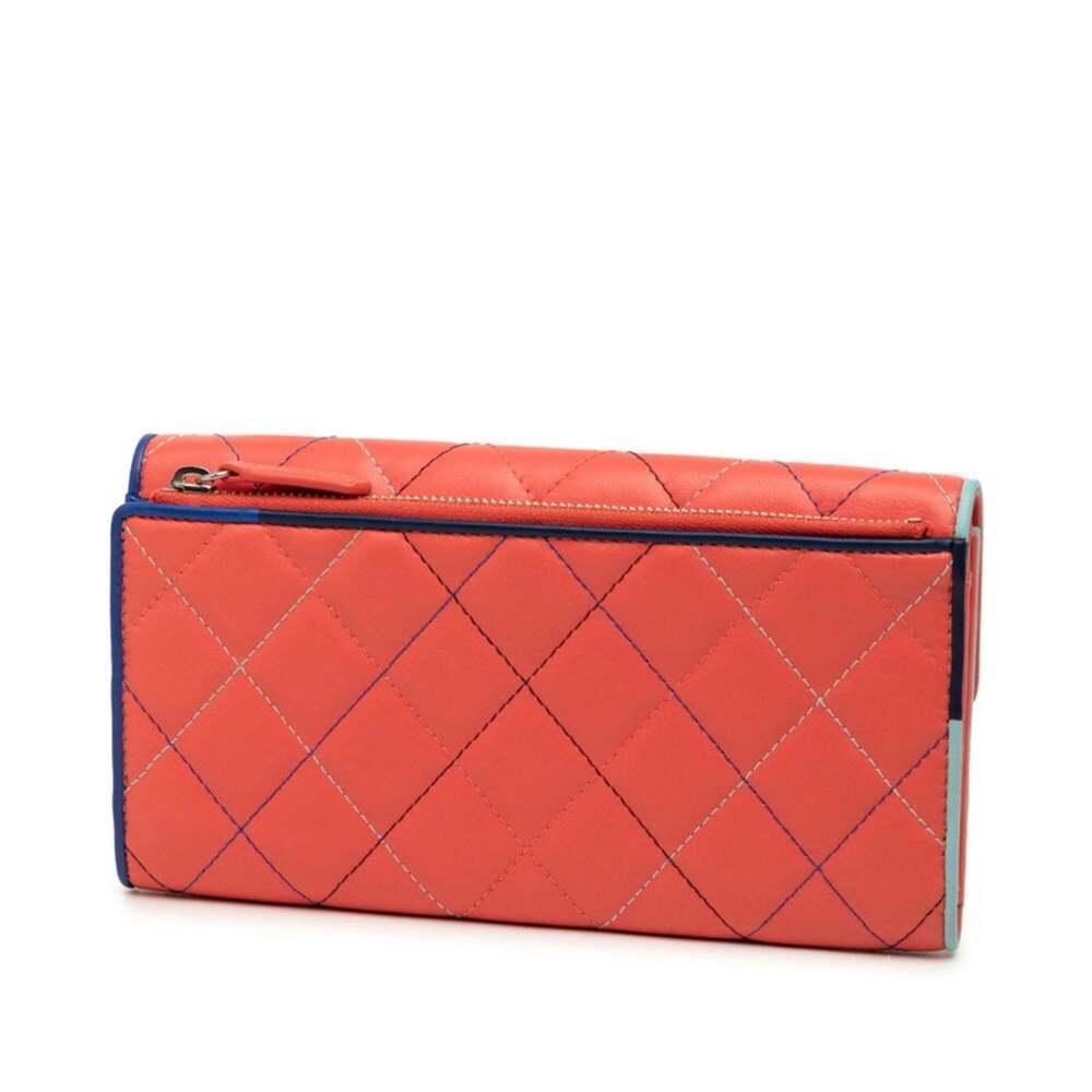 CHANEL Pink Lambskin Leather Logo Wallet - Picture 2 of 7